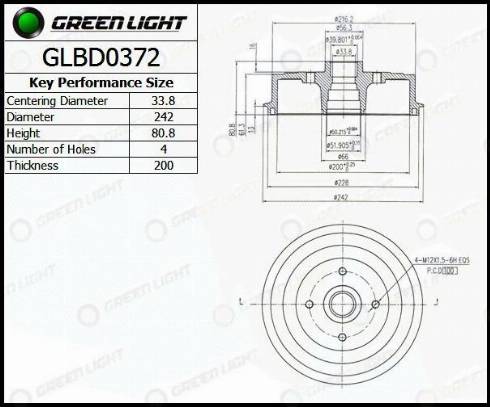 AutomotiveAdriado GLBD0372 - Гальмівний барабан avtolavka.club