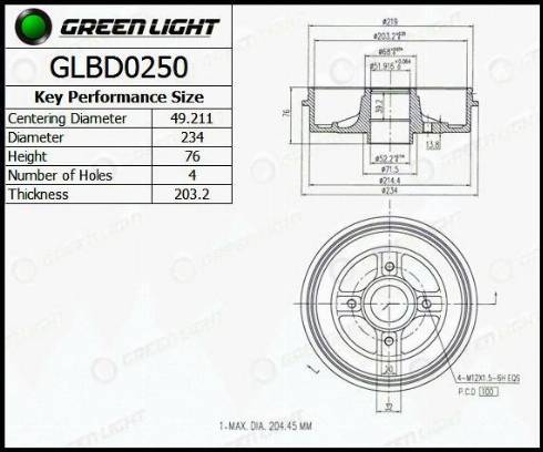 AutomotiveAdriado GLBD0250 - Гальмівний барабан avtolavka.club