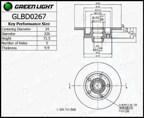 AutomotiveAdriado GLBD0267 - Гальмівний диск avtolavka.club