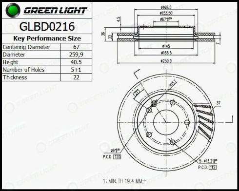 AutomotiveAdriado GLBD0216 - Гальмівний диск avtolavka.club