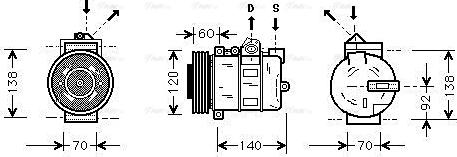 Ava Quality Cooling AUAK050 - Компресор, кондиціонер avtolavka.club