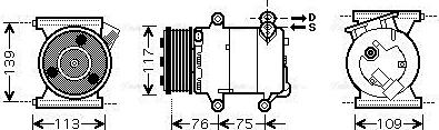 Ava Quality Cooling AUAK185 - Компресор, кондиціонер avtolavka.club