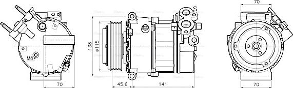 Ava Quality Cooling AUAK354 - Компресор, кондиціонер avtolavka.club