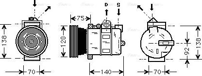 Ava Quality Cooling AU K043 - Компресор, кондиціонер avtolavka.club