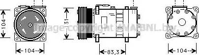 Ava Quality Cooling AU K003 - Компресор, кондиціонер avtolavka.club