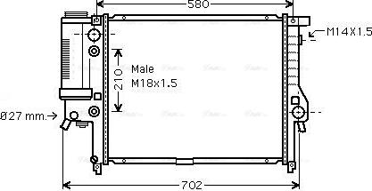 Ava Quality Cooling BW 2122 - Радіатор, охолодження двигуна avtolavka.club