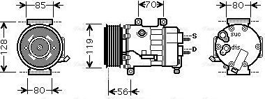 Ava Quality Cooling CNAK256 - Компресор, кондиціонер avtolavka.club