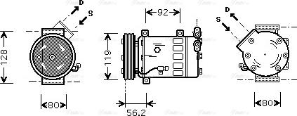 Ava Quality Cooling CNAK237 - Компресор, кондиціонер avtolavka.club