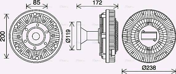 Ava Quality Cooling DFC081 - Зчеплення, вентилятор радіатора avtolavka.club