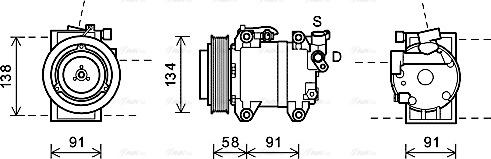 Ava Quality Cooling DNK344 - Компресор, кондиціонер avtolavka.club