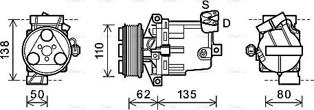 Ava Quality Cooling DNK343 - Компресор, кондиціонер avtolavka.club