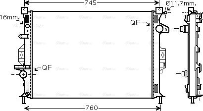 Ava Quality Cooling FDA2425 - Радіатор, охолодження двигуна avtolavka.club