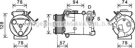 Ava Quality Cooling FDK482 - Компресор, кондиціонер avtolavka.club