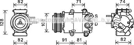 Ava Quality Cooling FDK570 - Компресор, кондиціонер avtolavka.club