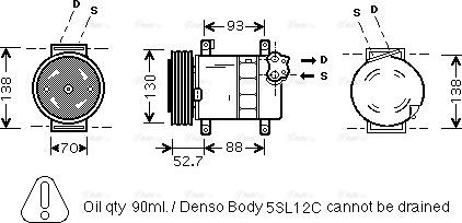 Ava Quality Cooling FTAK088 - Компресор, кондиціонер avtolavka.club