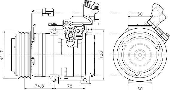 Ava Quality Cooling HDAK340 - Компресор, кондиціонер avtolavka.club