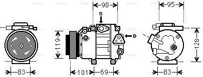 Ava Quality Cooling HYAK237 - Компресор, кондиціонер avtolavka.club