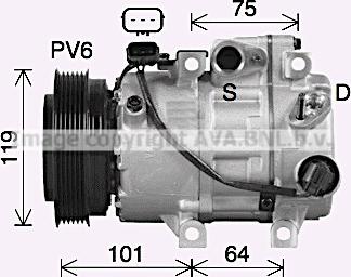 Ava Quality Cooling HYK497 - Компресор, кондиціонер avtolavka.club