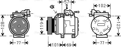 Ava Quality Cooling HY K222 - Компресор, кондиціонер avtolavka.club