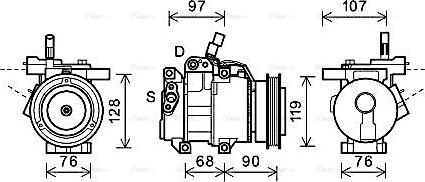 Ava Quality Cooling KAAK161 - Компресор, кондиціонер avtolavka.club