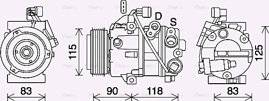 Ava Quality Cooling KAK284 - Компресор, кондиціонер avtolavka.club