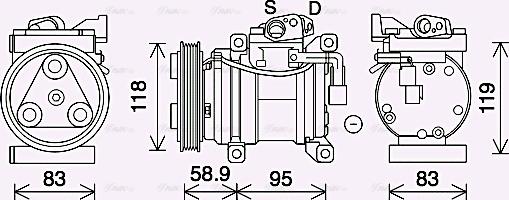 Ava Quality Cooling KAK283 - Компресор, кондиціонер avtolavka.club