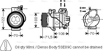 Ava Quality Cooling MCAK008 - Компресор, кондиціонер avtolavka.club