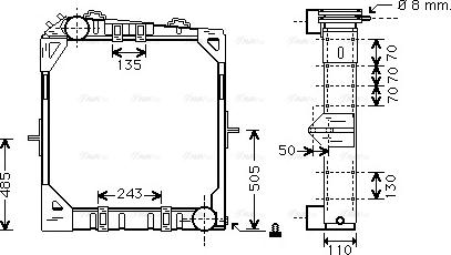 Ava Quality Cooling ME 2170 - Радіатор, охолодження двигуна avtolavka.club