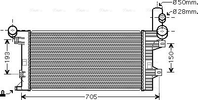 Ava Quality Cooling ME 2204 - Радіатор, охолодження двигуна avtolavka.club