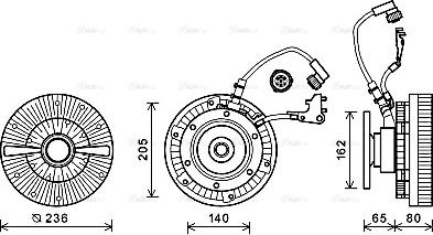 Ava Quality Cooling MEC258 - Зчеплення, вентилятор радіатора avtolavka.club