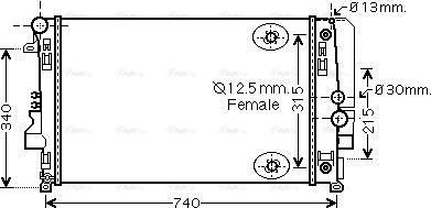 Ava Quality Cooling MSA2460 - Радіатор, охолодження двигуна avtolavka.club