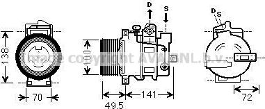 Ava Quality Cooling MSAK476 - Компресор, кондиціонер avtolavka.club