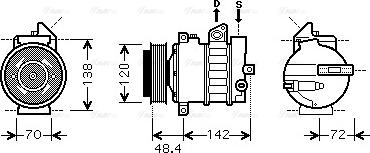 Ava Quality Cooling MS K437 - Компресор, кондиціонер avtolavka.club