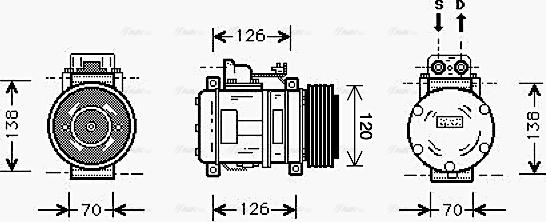 Ava Quality Cooling MS K057 - Компресор, кондиціонер avtolavka.club