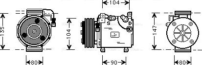 Ava Quality Cooling MTAK037 - Компресор, кондиціонер avtolavka.club