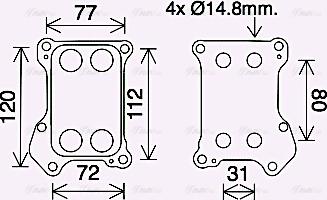 Ava Quality Cooling OL3688 - Масляний радіатор, рухове масло avtolavka.club