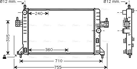 Ava Quality Cooling OL 2305 - Радіатор, охолодження двигуна avtolavka.club