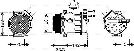 Ava Quality Cooling OL K447 - Компресор, кондиціонер avtolavka.club