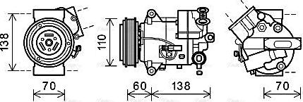 Ava Quality Cooling OLAK616 - Компресор, кондиціонер avtolavka.club