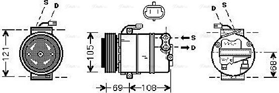 Ava Quality Cooling OL K358 - Компресор, кондиціонер avtolavka.club