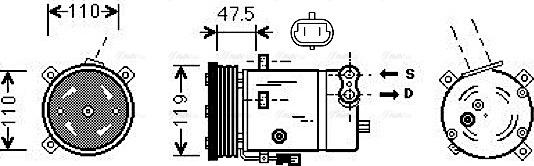 Ava Quality Cooling OLAK277 - Компресор, кондиціонер avtolavka.club