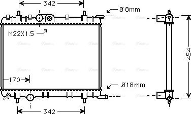 Ava Quality Cooling PEA2206 - Радіатор, охолодження двигуна avtolavka.club