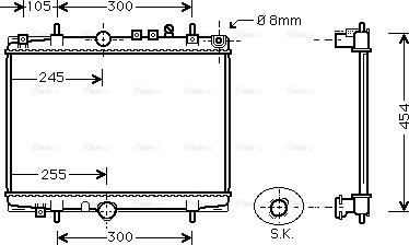 Ava Quality Cooling PEA2208 - Радіатор, охолодження двигуна avtolavka.club