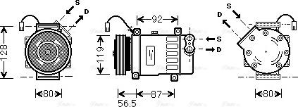 Ava Quality Cooling PEAK036 - Компресор, кондиціонер avtolavka.club