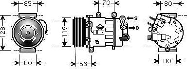 Ava Quality Cooling PEAK322 - Компресор, кондиціонер avtolavka.club