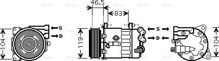 Ava Quality Cooling PE K326 - Компресор, кондиціонер avtolavka.club