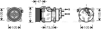 Ava Quality Cooling PE K242 - Компресор, кондиціонер avtolavka.club