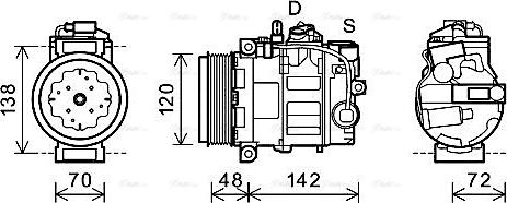 Ava Quality Cooling PRAK064 - Компресор, кондиціонер avtolavka.club