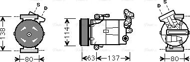 Ava Quality Cooling RT K437 - Компресор, кондиціонер avtolavka.club