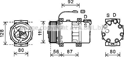 Ava Quality Cooling SCK033 - Компресор, кондиціонер avtolavka.club